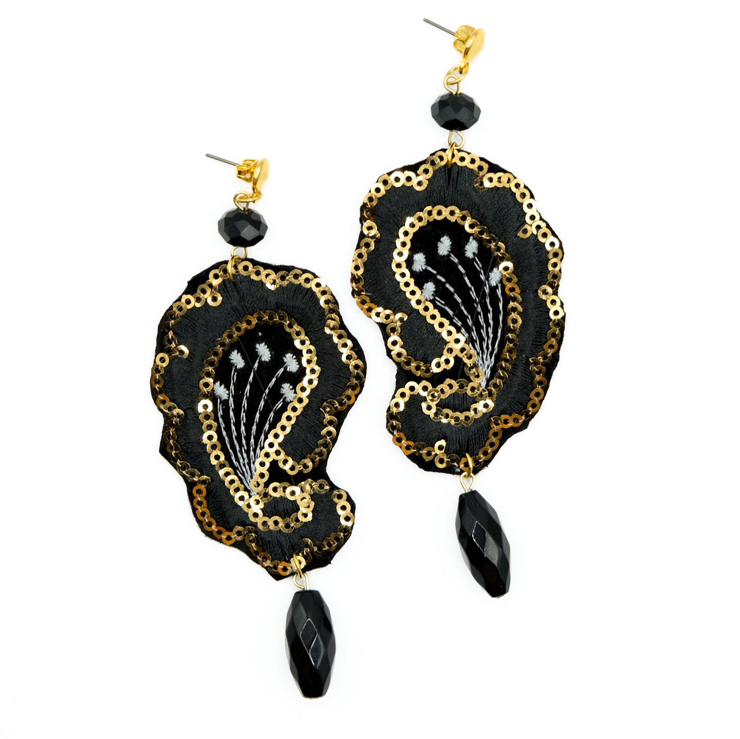 Black rain earrings