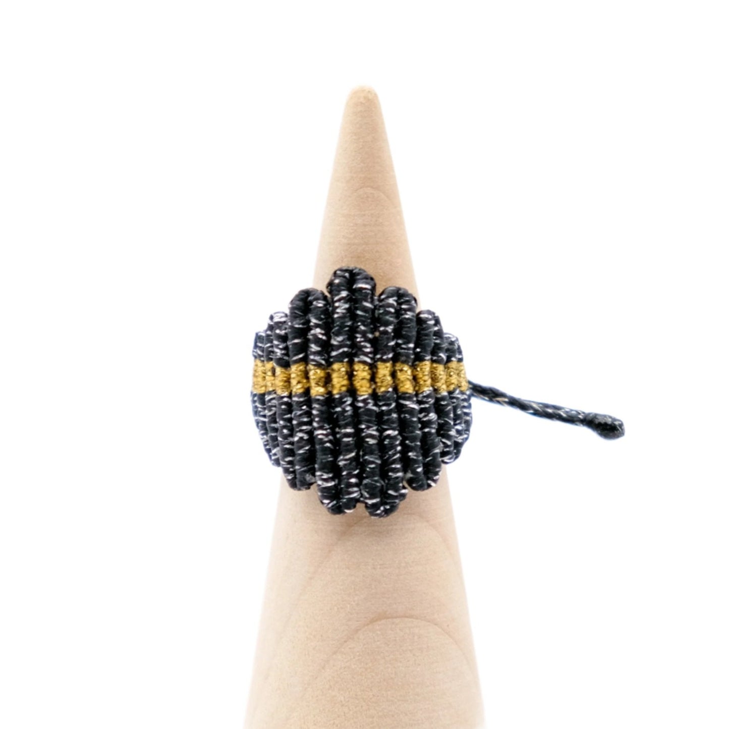 Rhombus ring (black silver)