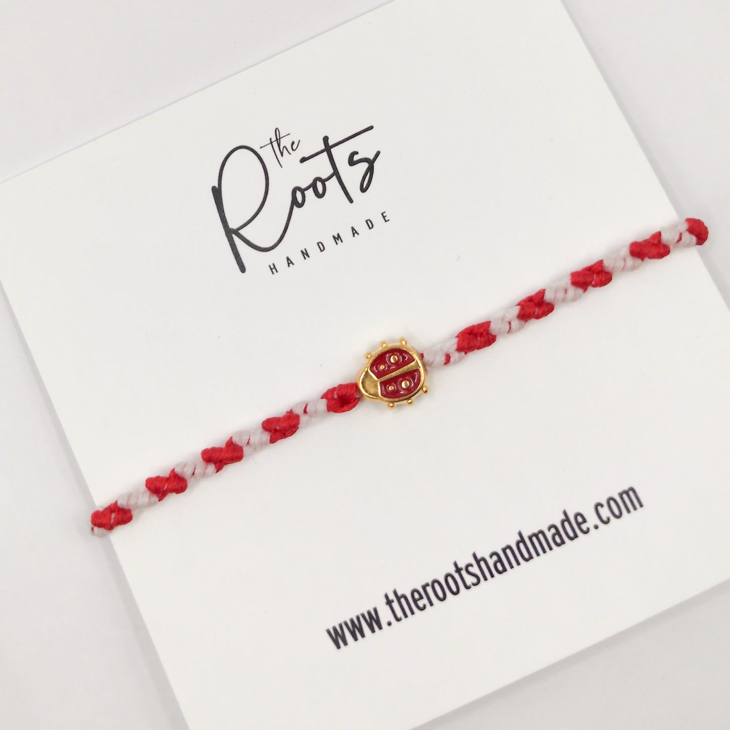 Macrame lady bug March bracelet