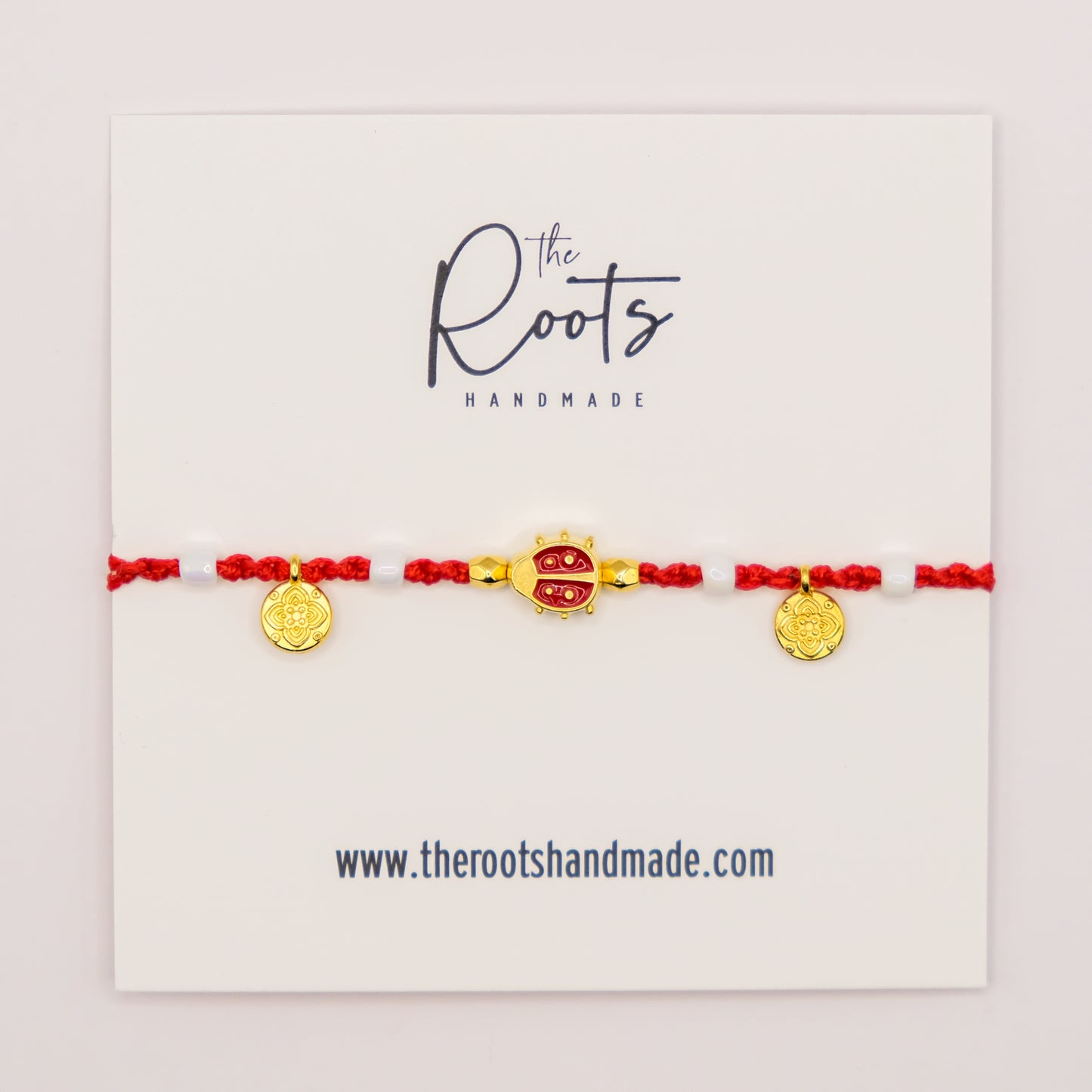 Macrame lady bug March bracelet