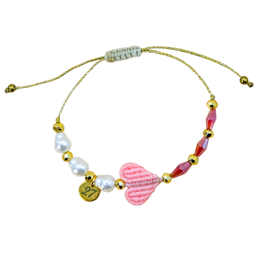 Pink amour charm bracelet