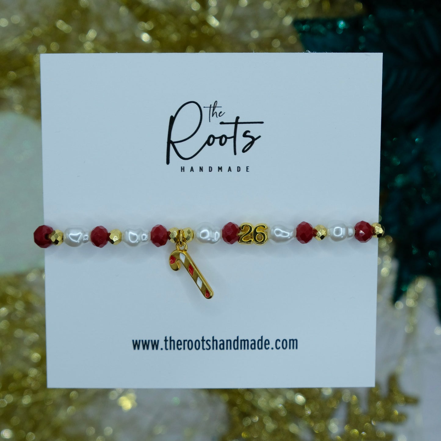 Candy cane charm bracelet