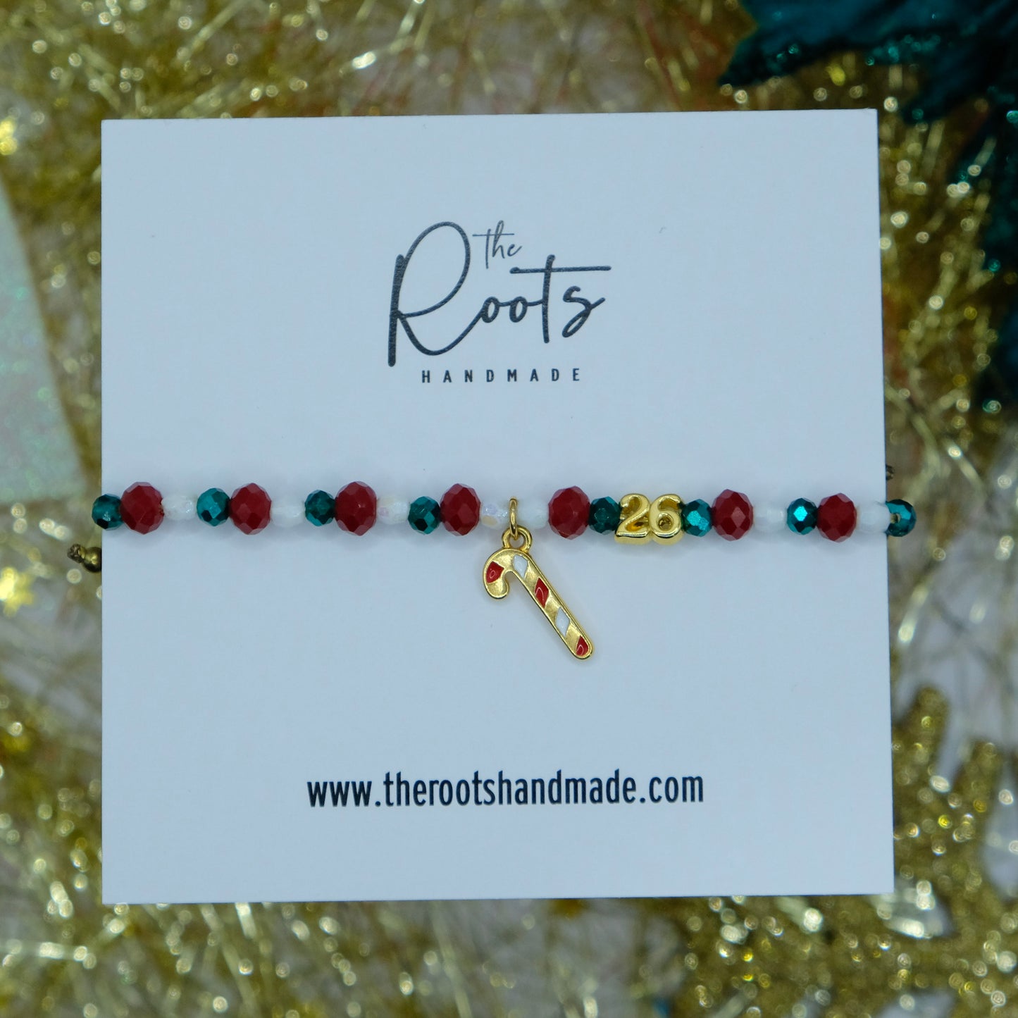 Candy cane charm bracelet