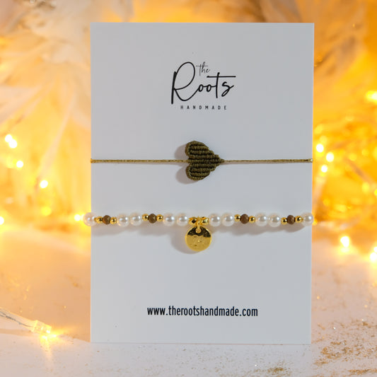 Olive Heart Charm Bracelet Set