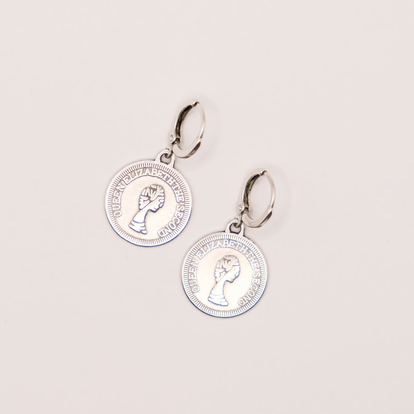 Silver coin earrings
