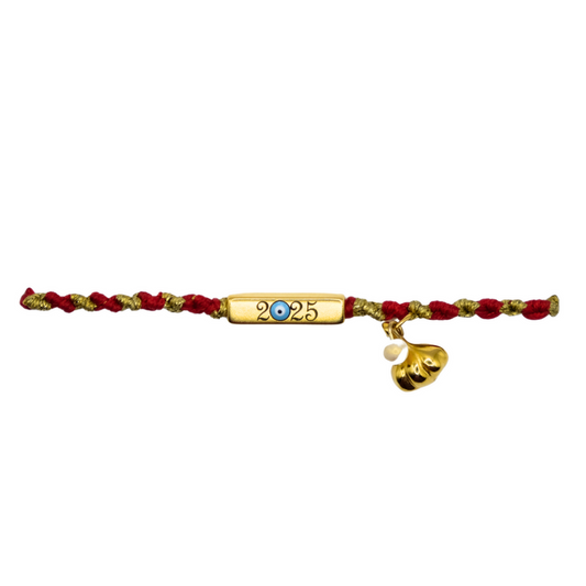 Gold line charm bracelet