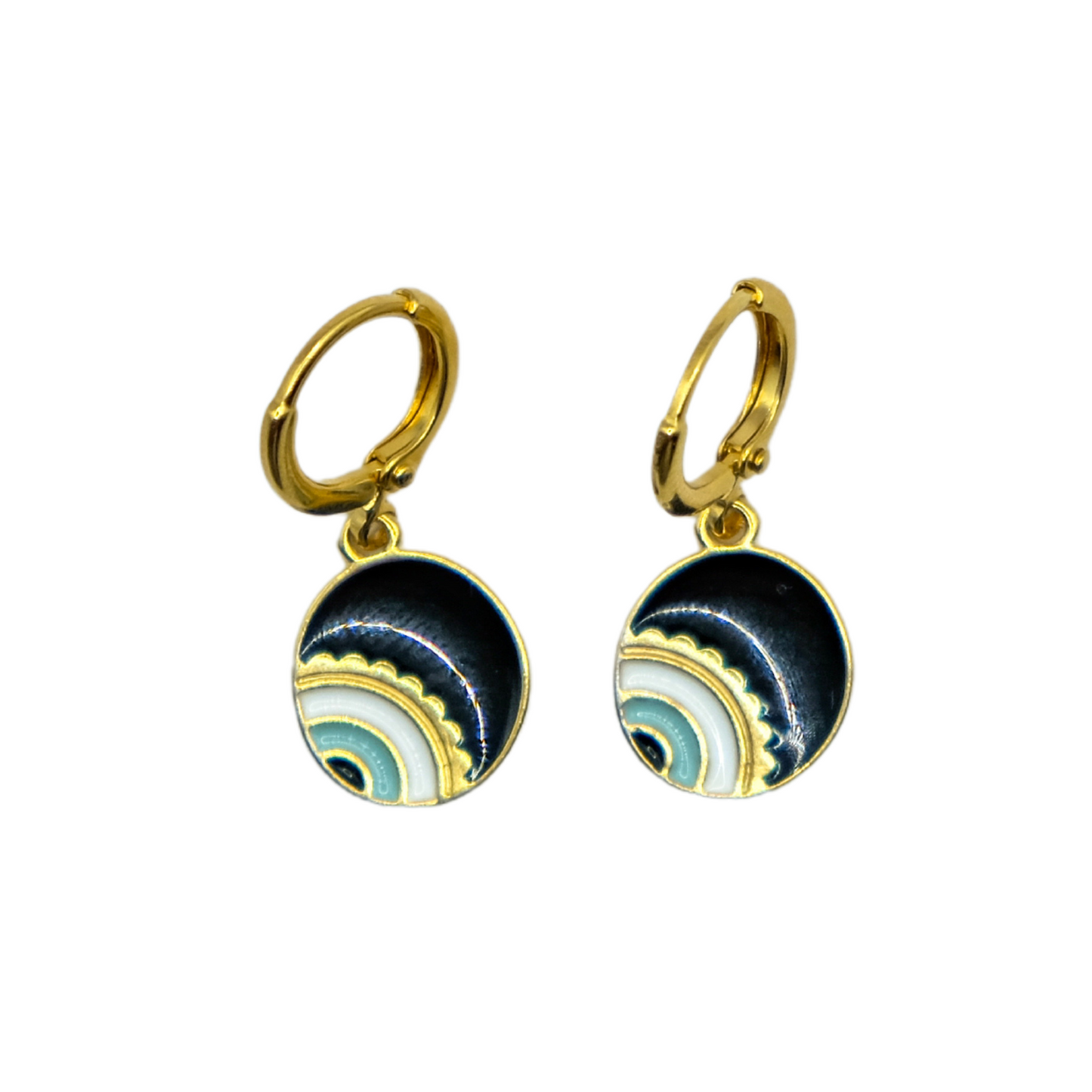 Round eye earrings