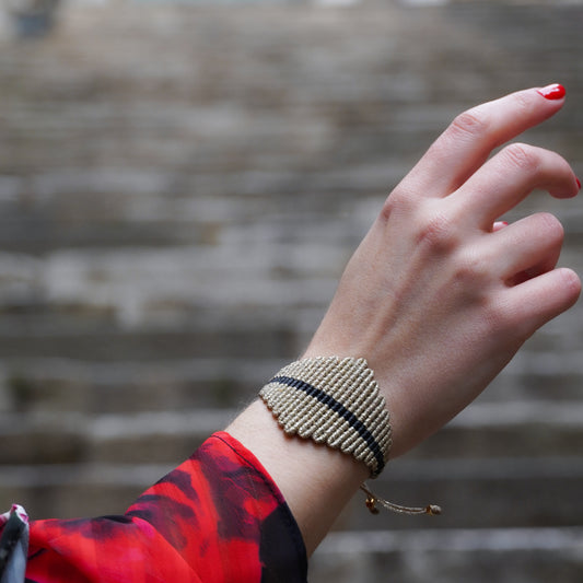 Rhombus bracelet (black silver)