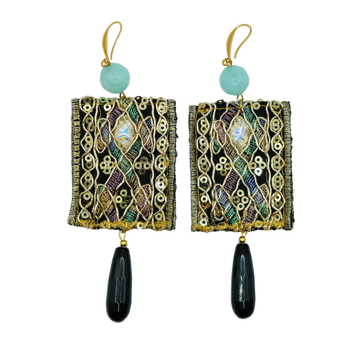 Turquoise Noir earrings