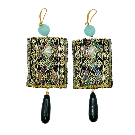 Turquoise Noir earrings